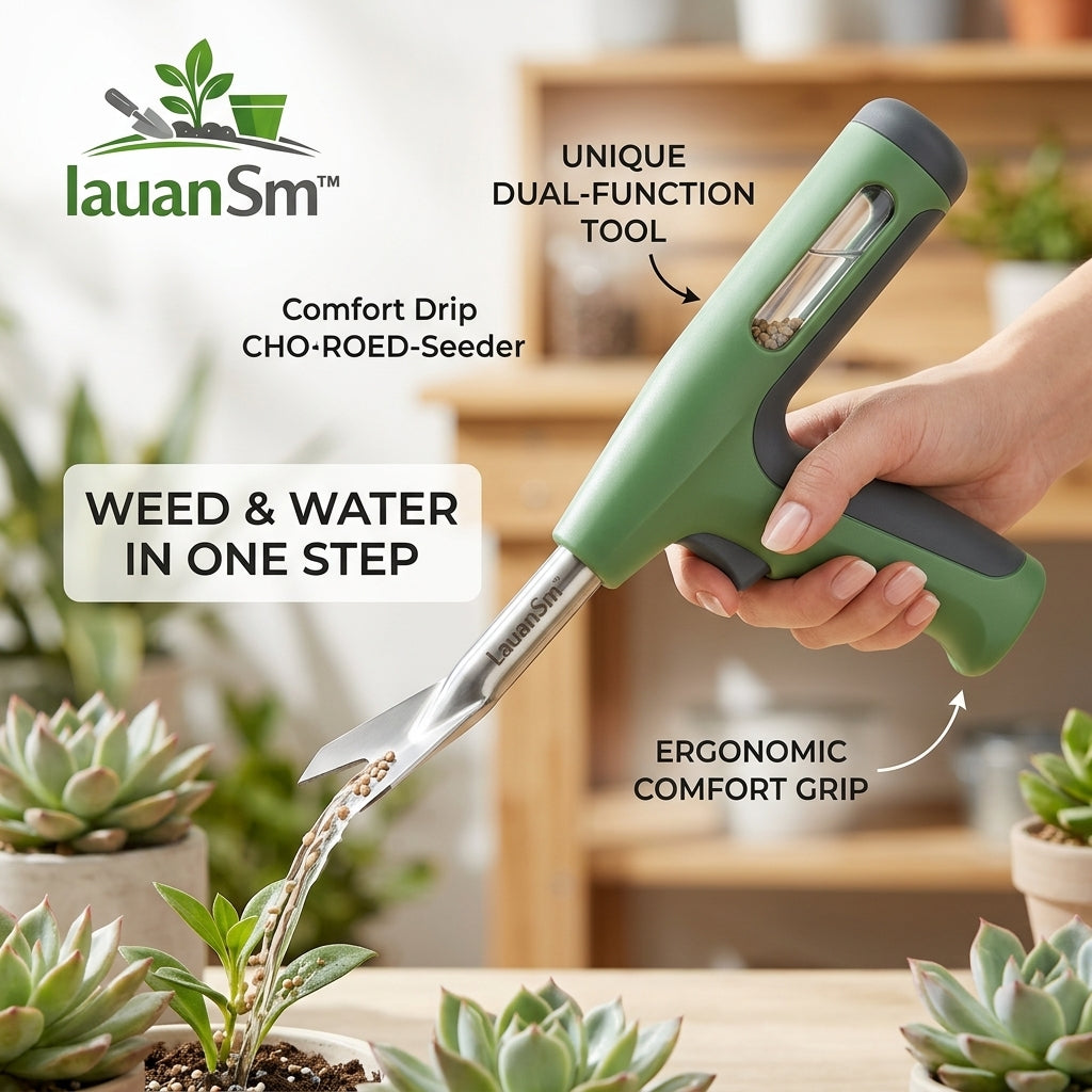 LauanSm™ Comfort Drip Dual-Function Seeder & Weeder — All-in-One Ergonomic Precision Handheld Gardening Tool for Succulents, Seeds, and Indoor Planting