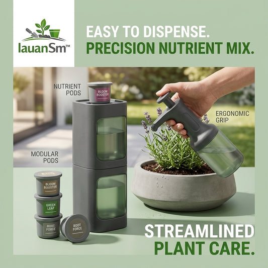 IauanSm™ Modular Plant Nutrient System – Precision Fertilizer Dispenser with Nutrient Pods – Easy-Care Spray for Indoor & Outdoor Plants