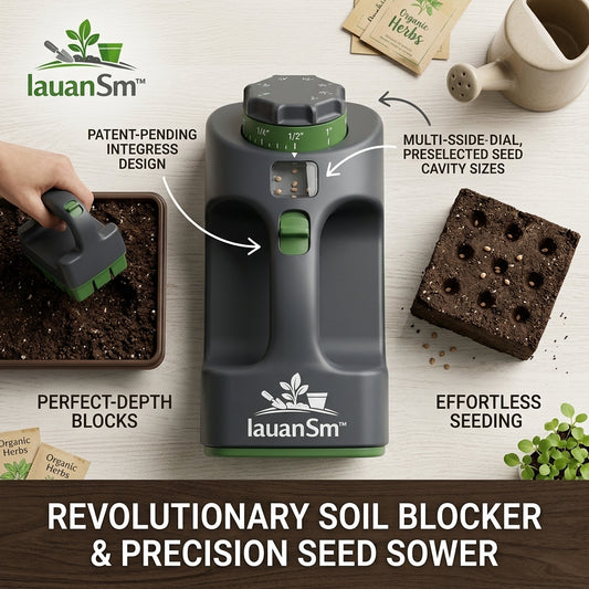 IauanSm™ 2-in-1 Precision Soil Blocker & Adjustable Seed Sower – Revolutionary Integress Design for Effortless Seedling Starting and Healthy Root Growth
